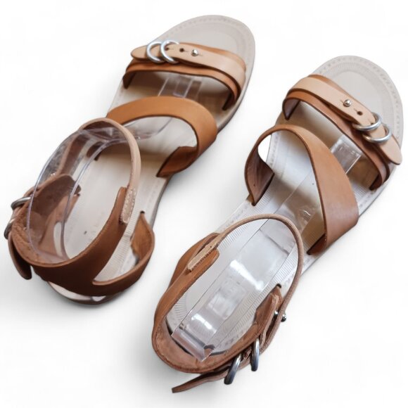 Rag & Bone Lara Ivory Tan Leather Flat Gladiator Sandals  Size 8.5 - Picture 4 of 14